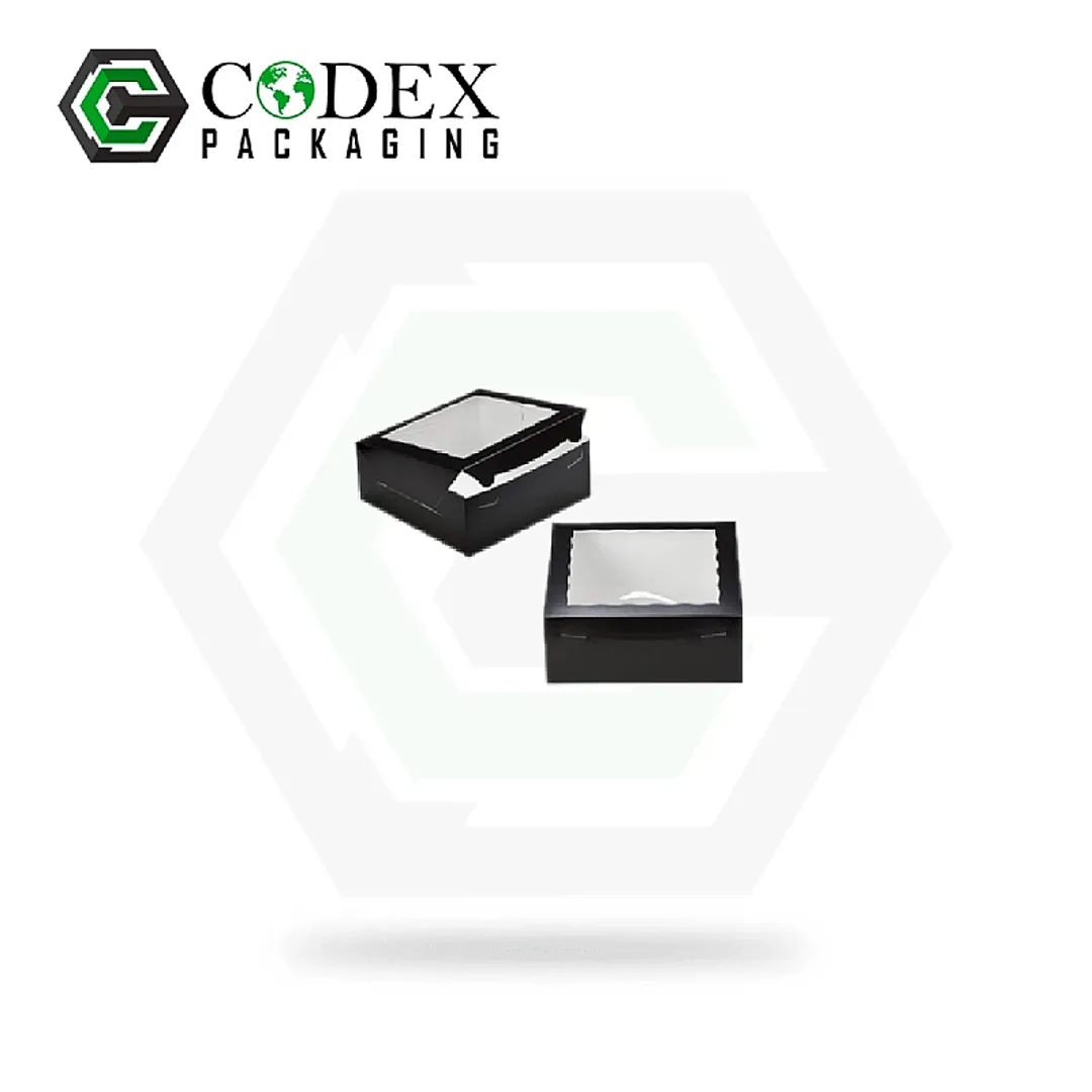 Black Bakery Boxes with Window