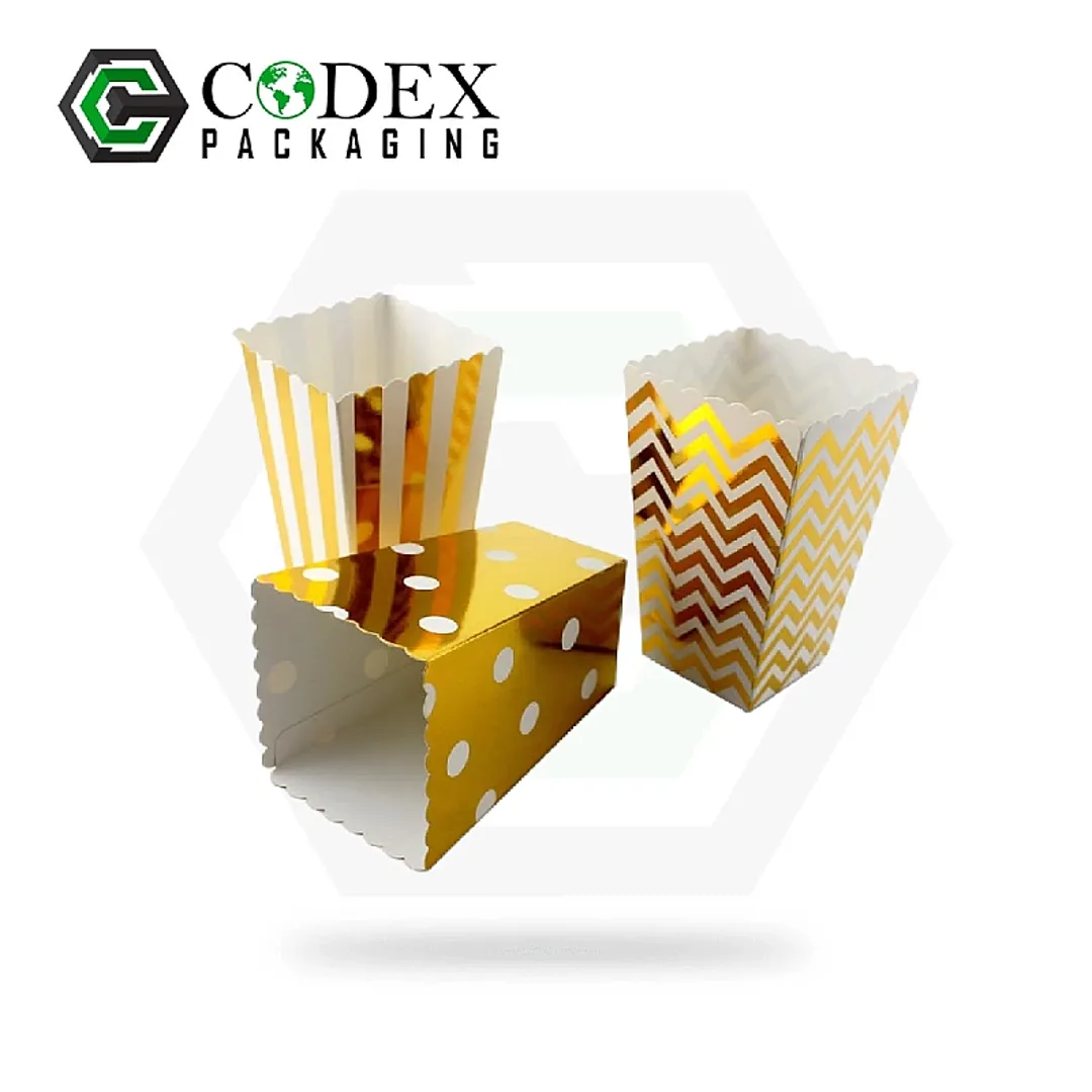 Custom Gold Foil Printed Popcorn Boxes