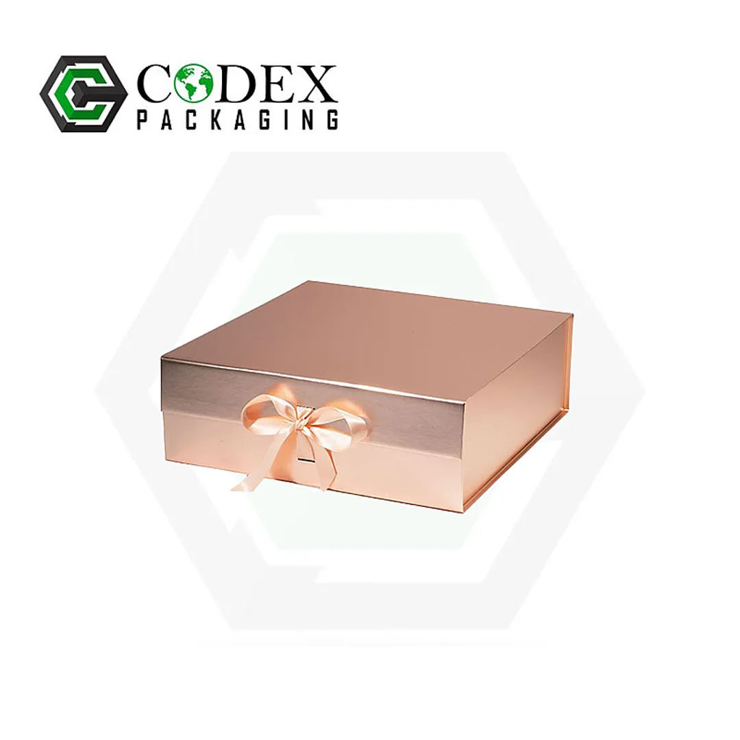 Custom Copper Medium Gift Boxes With Ribbon